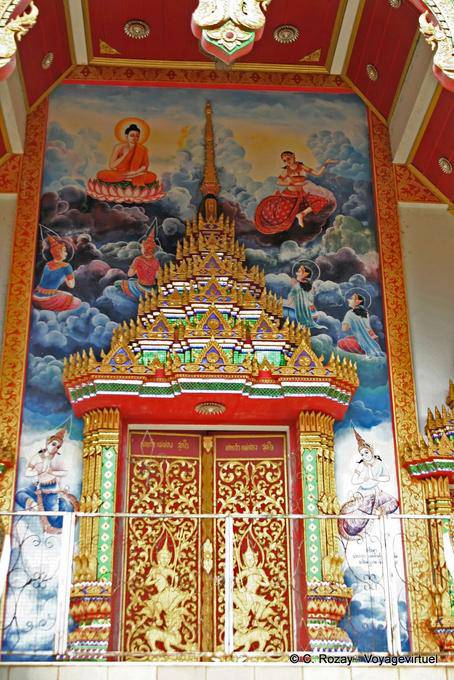 The Buddha's life depicted a door, Temple near Chiang Mai - Thailand