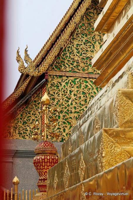 View from the foot of the golden chedi, Wat Doi Suthep, Chiang Mai - Thailand