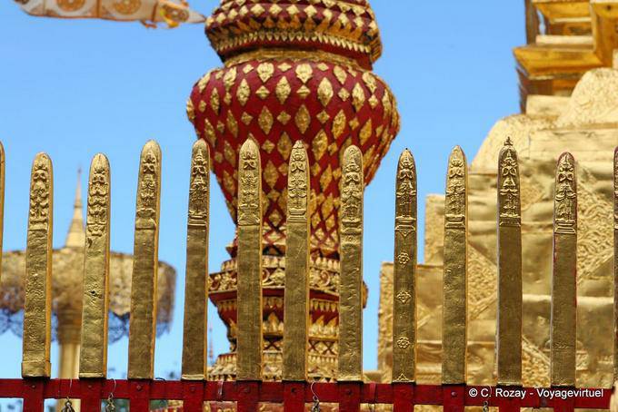 Top of the gate of the chedi, Wat Doi Suthep, Chiang Mai - Thailand