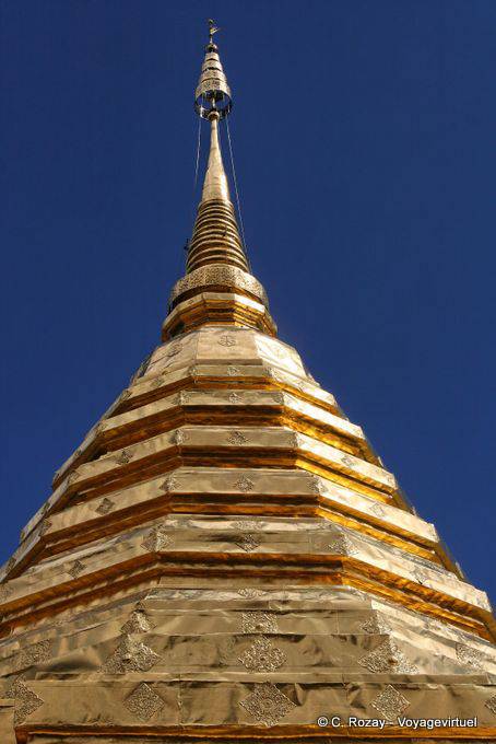 Top chedi of Wat Doi Suthep, Chiang Mai - Thailand