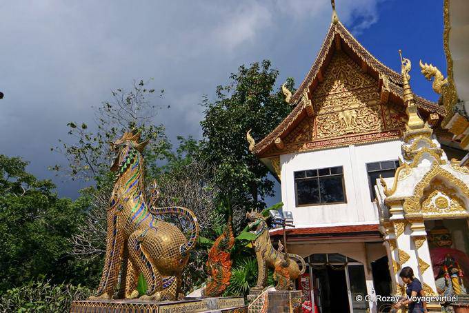 Temple guards and up the stairs, Wat Doi Suthep, Chiang Mai - Thailand