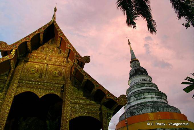 The Ubosot seen at sunset, Wat Phra Singh, Chiang Mai - Thailand