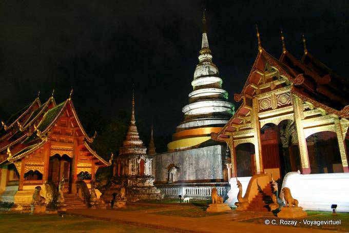 Night Panorama, Wat Phra Singh, Chiang Mai - Thailand