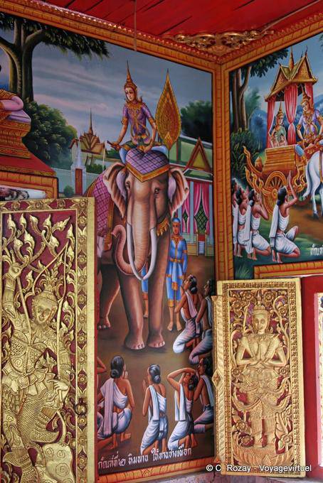 Royal life painting, Wat Phra Singh, Chiang Mai - Thailand