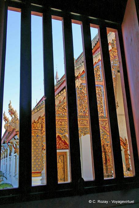 View behind the window, Wat Phra Singh, Chiang Mai - Thailand