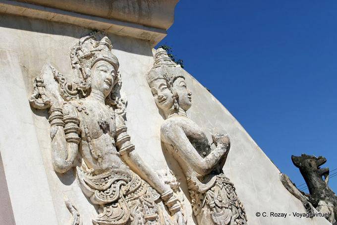 Bas-relief of the stupa, Wat Phra Singh, Chiang Mai - Thailand