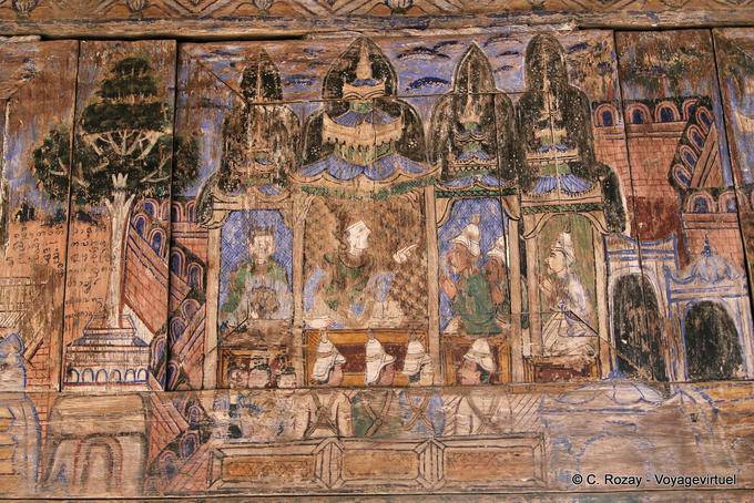 Mural of a previous life of the Buddha, Wat Phra That Lampang Luang - Thailand