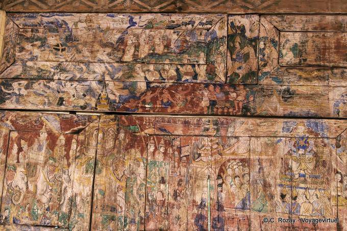 A mural depicting a jataka tale, Wat Phra That Lampang Luang - Thailand