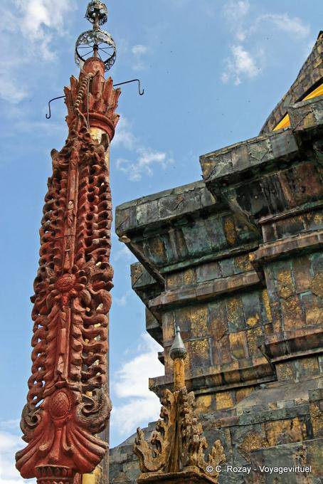 Totem near the chedi, Wat Phra That Lampang Luang - Thailand