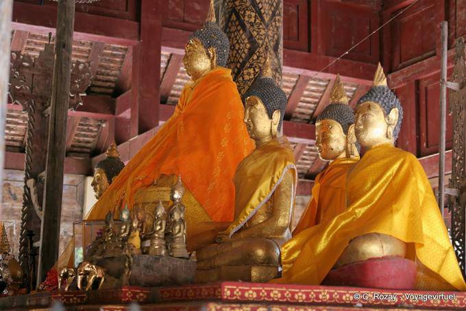 Buddhas in Viharn Nam Tam, Wat Phra That Lampang Luang - Thailand