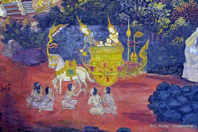 Mural in the main chapel, Wat Phra Si Rattana Mahathat, Phitsanulok - Thailand