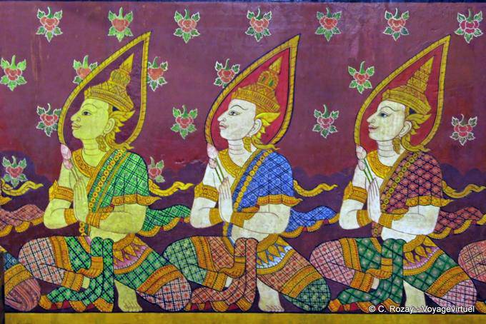 Fragment of wall painting, Wat Phra Si Rattana Mahathat, Phitsanulok - Thailand