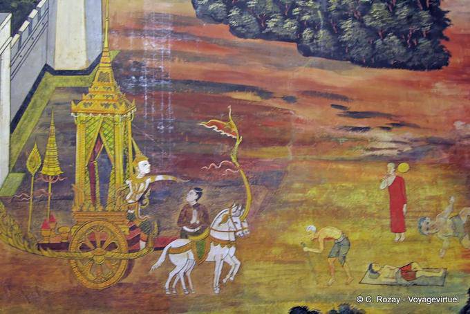 Paintings in Wat Yai, Wat Phra Sri Rattana Mahathat, Phitsanulok - Thailand