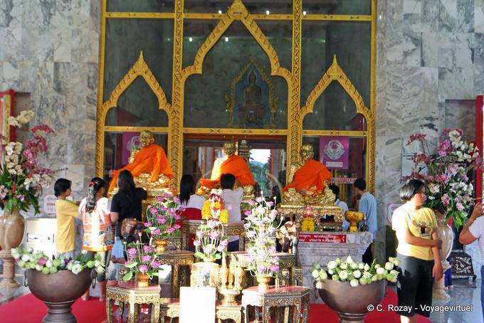 Statues filled with gold leaf, Wat Chalong, Phuket - Thailand