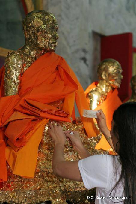 Luang Pho Chaem and Luang Pho Chuang in the viharn Wat Chalong, Phuket - Thailand