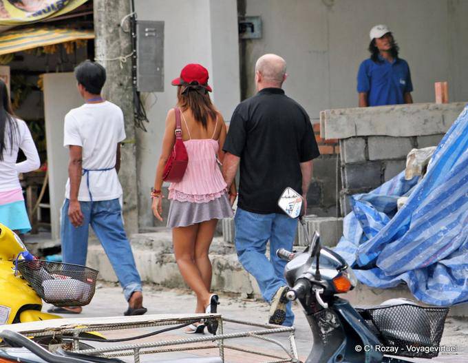 A Thai girl with a European, Patong, Phuket - Thailand