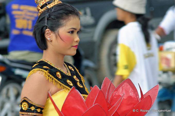 Girl red lotus Festival Patong, Phuket - Thailand