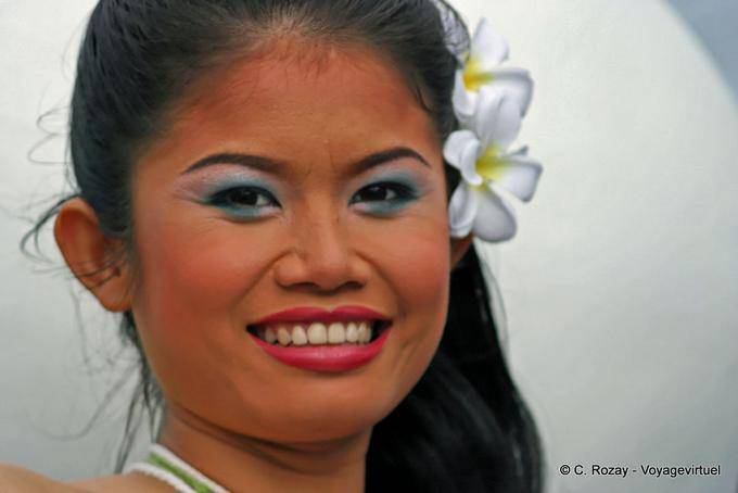 Girl with frangipani flower, Festival Patong, Phuket - Thailand