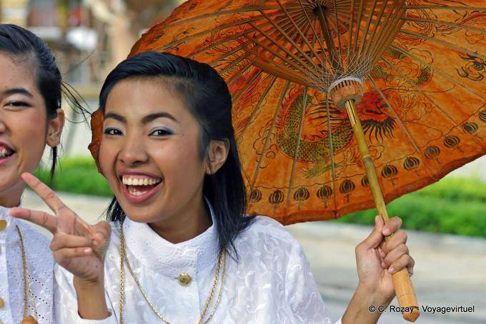 Girl with umbrella Festival Patong, Phuket - Thailand