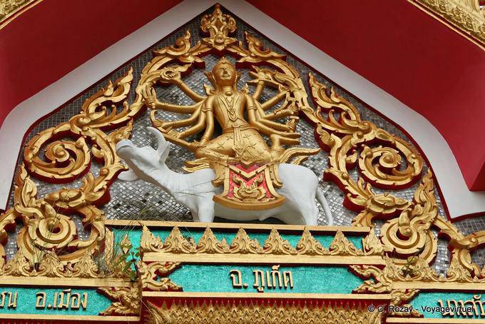Hindu God with ten arms, Patong, Phuket Temple - Thailand
