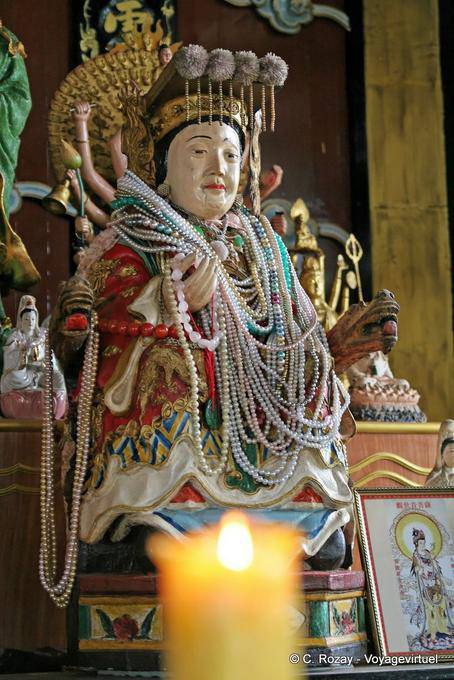 Chinese god wearing necklaces, Phuket Town Gypsy - Thailand