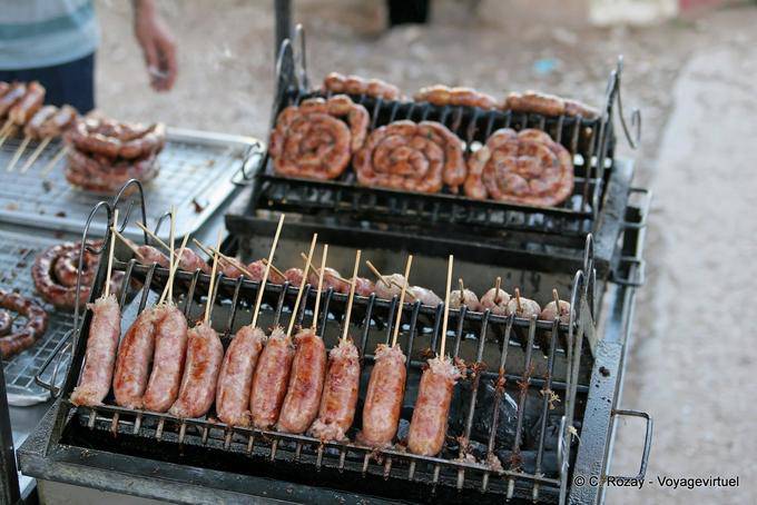 Cook sausage market Sukhothai - Thailand