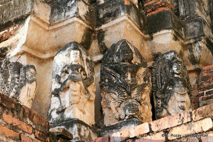 Decorations guards and garudas, Sri Sawai, Sukhothai - Thailand