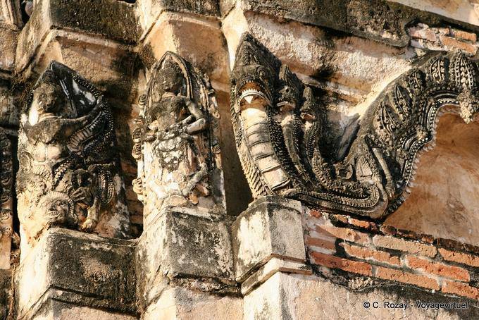 Garudas and naga serpents, Sri Sawai, Sukhothai - Thailand