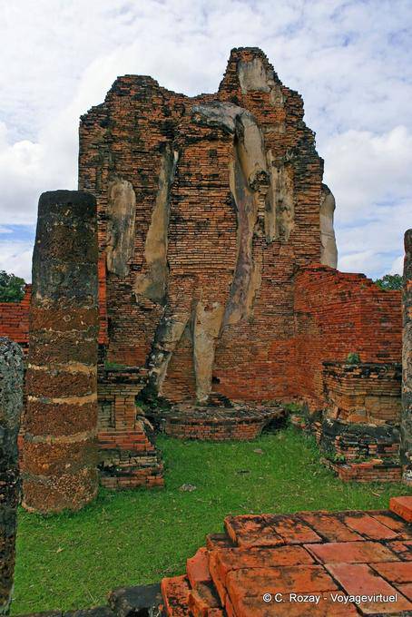 Color laterite ruins, Sukhothai, Wat Phra Pai Luang - Thailand