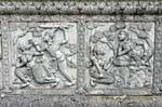 Detail of bas-relief, Wat Choeng Phanan, Ayutthaya, Thailand.