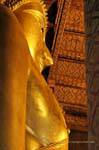 Golden Buddha bottom view, Wat Choeng Phanan, Ayutthaya, Thailand.