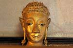 Atypical Buddha head, Wat Choeng Phanan, Ayutthaya, Thailand.