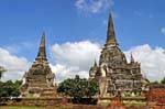 Panorama on the site, Wat Phra Sri Samphet, Ayutthaya, Thailand.