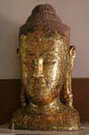Buddha head plated with gold leaf, Wat Phra Sri Samphet, Ayutthaya, Thailand.
