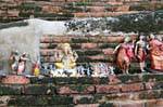 Figures on a wall, Wat Phra Sri Samphet, Ayutthaya, Thailand.