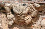 Close-up on Frieze sculpture, Wat Raj Burana, Ayutthaya, Thailand.