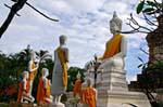 Prayer group statues, Wat Yai Chai Mongkol, Ayutthaya, Thailand.