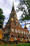 Pagoda celebrating the defeat of the Burmese, Wat Yai Chai Mongkol, Ayutthaya, Thailand.