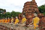 Bhumisparsa row of Buddhas, Wat Yai Chai Mongkol, Ayutthaya, Thailand.