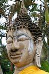 Headdress Buddha, Wat Yai Chai Mongkol, Ayutthaya, Thailand.