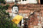 Draped Buddha, Wat Yai Chai Mongkol, Ayutthaya, Thailand.