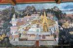 Painting of the Palace, Wat Phra Kaew, Bangkok, Thailand.
