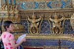 Magnificence of the decoration of Temple of the Emerald Buddha, Wat Phra Kaew, Bangkok, Thailand.