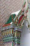 Entry detail of the Chapel of Gandhara Buddha, Wat Phra Kaew, Bangkok, Thailand.