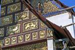 Focus on the decoration of Wat Chedi Luang, Chiang Mai Temple, Thailand.