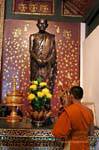 A monk statue, Wat Chedi Luang, Chiang Mai, Thailand.