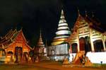 Night Panorama, Wat Phra Singh, Chiang Mai, Thailand.