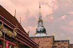 Roofs and upper chedi, Wat Phra Singh, Chiang Mai, Thailand.