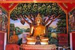 Buddha before the udumbara, mythical tree, Wat Phra Singh, Chiang Mai, Thailand.