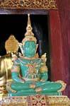 Close-up of the Emerald Buddha, Wat Phra Singh, Chiang Mai, Thailand.